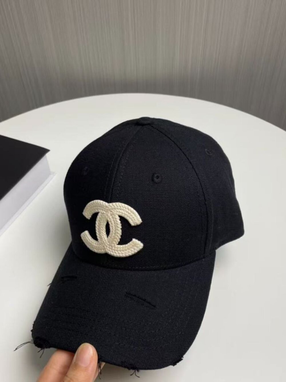 Chanel Black Baseball Cap with Double C Embroidery - Picture 1 of 7